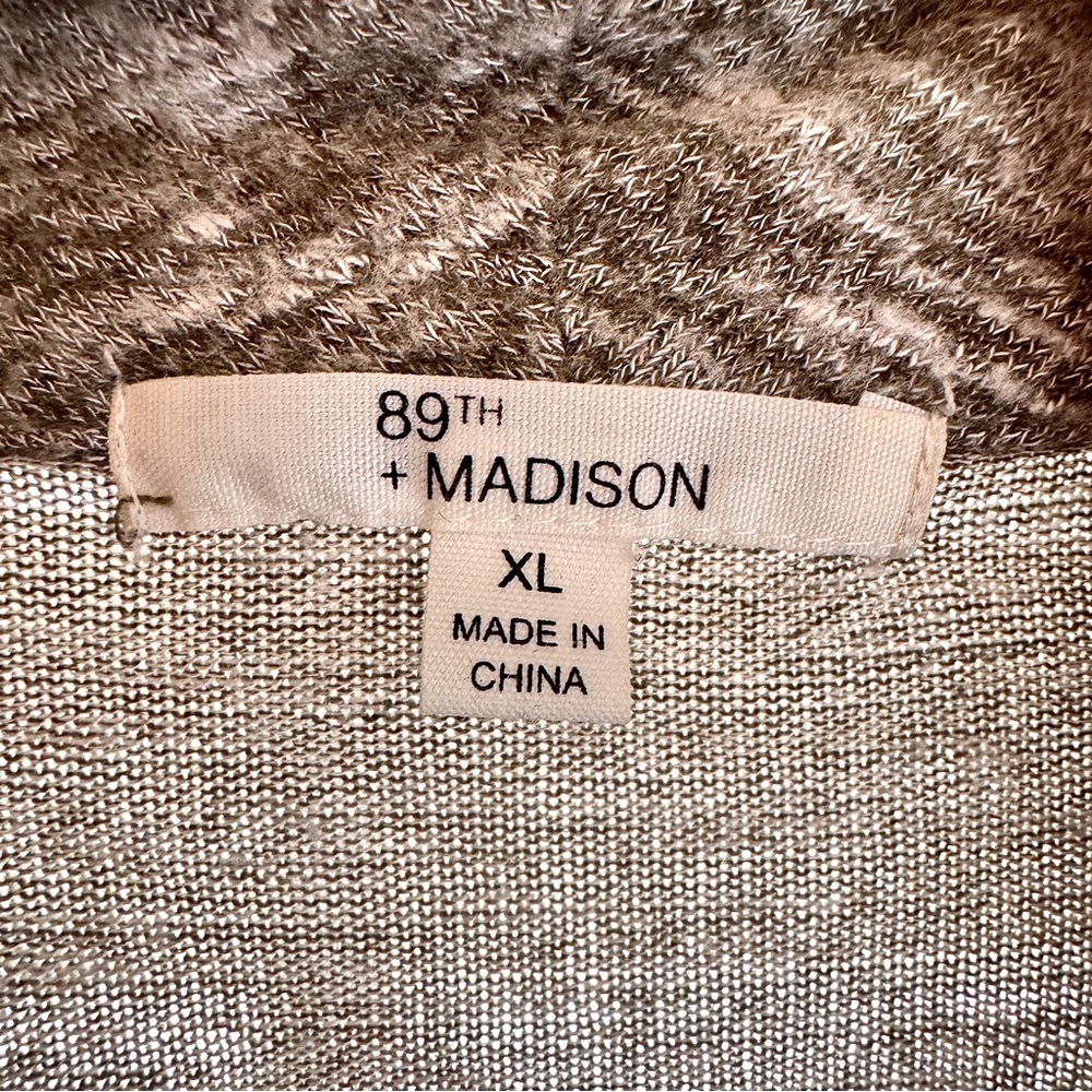 89th & Madison XL Gray‎ Waterfall Women's Cardigan Marled Open Front Lightweight - Picture 2 of 10
